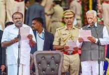 कर्नाटक के सीएम बने कुमारस्वामी, कांग्रेस के जी. परमेश्वर डेप्युटी सीएम