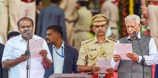 कर्नाटक के सीएम बने कुमारस्वामी, कांग्रेस के जी. परमेश्वर डेप्युटी सीएम