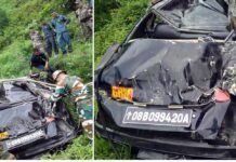 गढ़वाल राइफल्स की कार गहरी खाई मे गिरने से एक सैनिक की मौत, 2 घायल गढ़वाल राइफल्स