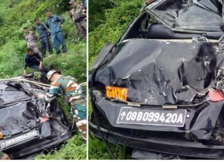 गढ़वाल राइफल्स की कार गहरी खाई मे गिरने से एक सैनिक की मौत, 2 घायल गढ़वाल राइफल्स