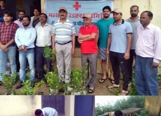 कल्जीखाल ब्लॉक के घण्डियाल अस्पताल परिसर में वृक्षारोपण कार्यक्रम ghandiyal-hospital