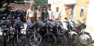 ग्रेटर नोएडा में चोरी की 7 मोटरसाइकिल सहित दो शातिर चोर गिरफ्तार motercycle-chor