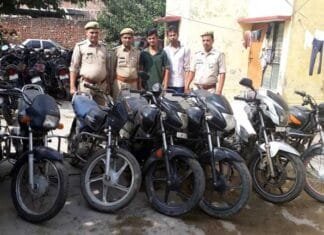ग्रेटर नोएडा में चोरी की 7 मोटरसाइकिल सहित दो शातिर चोर गिरफ्तार motercycle-chor