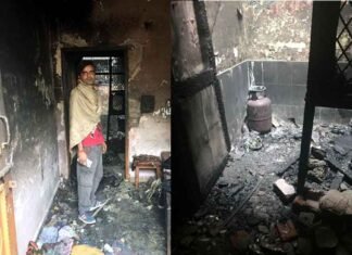 दिवाली की रात अल्फ़ा-2 में एक घर जलकर खाक alfa-2-me-aag
