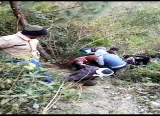 सतपुली-संग्लाकोटी मार्ग पर सवारियों से भरी मैक्स गहरी खाई में गिरी Max-fell-into-a-deep-ditch