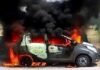 चलती कार में लगी आग, कार चालक इंजीनियर की जल कर मौत car-fire