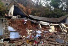 उत्ताराखंड में बारिश से शिशु मंदिर स्कूल की बिल्डिंग भरभराकर गिरी school building collapse
