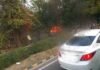 नोएडा एक्सप्रेसवे के पास चलती कार में लगी आग, धू-धू कर जली कार car-caught-fire