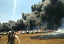 एयरो इंडिया शो की पार्किंग में लगी भीषण आग, 300 कारें जलकर हुई राख fire in the parking lot of Aero India show