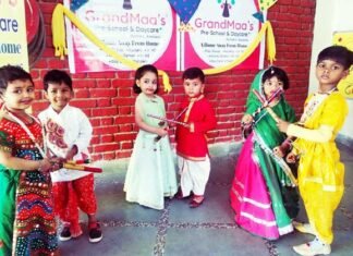 ग्रैंडमा प्रीस्कूल एंड डे केयर में डांडिया का आयोजन grandmaa-pre-school-dandiya