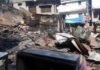 आग की चपेट में आने से धुमाकोट बाजार की चार दुकानें जलकर खाक Dhumakot-Bazaar-fire