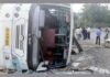 बेकाबू ट्रक ने बस में मारी टक्कर 40 महिलाएं घायल motherson bus accident