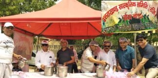 उत्तराखण्ड सांस्कृतिक समिति द्वारा शरबत वितरण कार्यक्रम