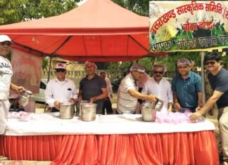 उत्तराखण्ड सांस्कृतिक समिति द्वारा शरबत वितरण कार्यक्रम