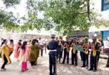 माँ झाली माली देवी के वार्षिक मेले में पहुंचे एसएसबी डीआईजी उपेन्द्र बलोदी का जोरदार स्वागत ssb-band