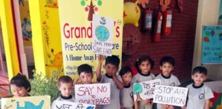 ग्रैंड माँ प्री-स्कूल एंड डे केयर ने बच्चों को जल शक्ति अभियान से जोड़ा save-water