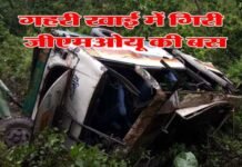 पौड़ी गढ़वाल: गहरी खाई में गिरी जीएमओयू की बस, एक की मौत, दो घायल bus-fell-into-deep-ditch