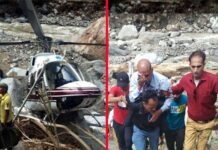 उत्तरकाशी: आपदा राहत कार्य में लगे हेलीकॉप्टर की इमरजेंसी लैंडिंग, टला बड़ा हादसा helicopter-Emergency-landin
