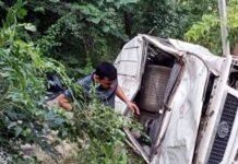 ऋषिकेश-श्रीनगर राजमार्ग पर खाई में गिरा वाहन, 2 की मौत, 8 घायल Vehicle-fell-into-ditch