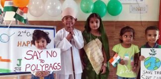 ग्रैंड माँ प्रीस्कूल एंड डे केयर ने मनाई गाँधी जयंती save-water