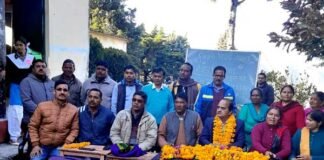 जीआईसी नवाखाल के प्रधानाचार्य इन्द्र सिंह मेवाड़ को सेवानिवृत्त पर भावभीनी विदाई farewell-parti