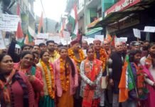 CAA और NRC के समर्थन में पर्यटन मंत्री सतपाल महाराज ने सतपुली में निकाली रैली CAA-NRC-Support-raili