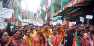 CAA और NRC के समर्थन में पर्यटन मंत्री सतपाल महाराज ने सतपुली में निकाली रैली CAA-NRC-Support-raili
