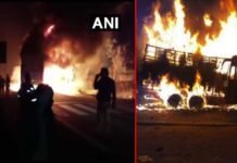 भीषण हादसा: बस और ट्रक की भिड़ंत के बाद आग का गोला बनी बस, 20 यात्री जिंदा जले,DNA टेस्ट से होगी मृतकों की पहचान Kannauj-accident