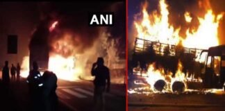 भीषण हादसा: बस और ट्रक की भिड़ंत के बाद आग का गोला बनी बस, 20 यात्री जिंदा जले,DNA टेस्ट से होगी मृतकों की पहचान Kannauj-accident
