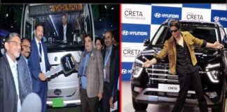 Auto Expo 2020: केंद्रीय मंत्री नितिन गडकरी ने लांच की देश की पहली इंटरसिटी इलेक्ट्रिक बस, बॉलीवुड स्टार शाहरुख खान व दलेर मेहंदी रहे दूसरे दिन का आकर्षण auto expo 2020