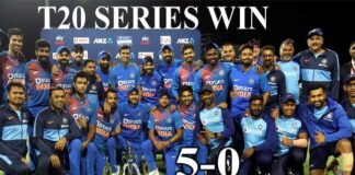 T20 सीरीज: टीम इंडिया ने न्यूजीलैंड को 5-0 से हराकर रचा इतिहास, आखिरी मैच 7 रनों से हराया टीम इंडिया ने न्यूजीलैंड को 5-0 से हराकर रचा इतिहास