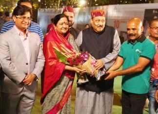 मुंबई कौथिग 2020 में पहुँचे भोलेजी महाराज एवं माता मंगला जी और अधिवक्ता संजय दरमोड़ा mumbai-kauthig 2020