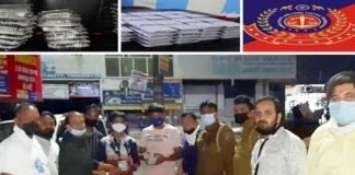 न्यू अशोक नगर दिल्ली की संस्था पुलिसकर्मियों के साथ मिलकर जरूरतमंदों को बाँट रही है भोजन सामग्री food-distribution-corona