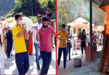 पंच तत्व में विलीन हुए सीएम योगी के पिता, अंतिम संस्कार में शामिल होने फूलचट्टी पहुंचे सीएम त्रिवेन्द्र रावत yogi's-farther-funeral