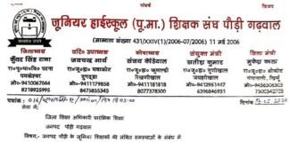 जूनियर हाईस्कूल शिक्षक संघ ने डीईओ बेसिक को शिक्षकों की लंबित समस्याओं के संबंध में दिया ज्ञापन Junior High School Teachers Association