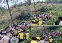 श्रीनगर-पौड़ी रोड़ से कोटि गाँव जा रही सड़क पर एक बस खाई में जा गिरी, बस चालक की मौत accident-in-pauri-srinagar road