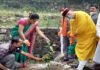 सतपुली में पर्यटन मंत्री सतपाल महाराज ने हरेला पर्व पर किया वृक्षारोपण। Tourism Minister Satpal Maharaj planted saplings on the Harela festival in Satpuli.