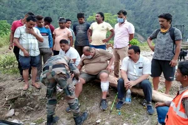 MLA Dhami washed with debris