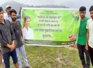 पौड़ी गढ़वाल : किमार गांव में किया गया हजार वृक्षों का रोपण किमार गांव में किया गया हजार वृक्षों का रोपण