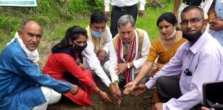 हरेला पर्व पर मनरेगा के तहत गढ़वाल सांसद, विधायक व ब्लॉक प्रमुख ने कल्जीखाल में लगाए फलदार वृक्ष plantation-at-kaljikhal