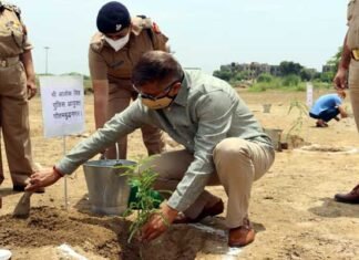 यूपी सरकार के ‘मिशन पौधरोपण-2020’ के तहत आज गौतमबुद्ध नगर में विभिन्न स्थानों पर किया गया वृहद पौधरोपण plantation-by-police-commissioner