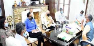 मुख्यमंत्री आवास में राष्ट्रीय आपदा प्रबन्धन प्राधिकरण के प्रतिनिधिमण्डल ने शिष्टाचार भेंट की National Disaster Management
