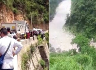 रुद्रप्रयाग : गौरीकुंड हाईवे पर मंदाकिनी नदी में गिरी स्कार्पियो, दो की मौत, एक लापता, एक घायल Scarpio falls in Mandakini River in rudrprayag