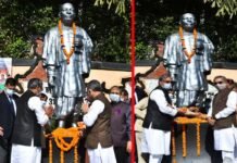 मुख्यमंत्री ने लौह पुरूष सरदार बल्लभ भाई पटेल की जयंती पर उनकी प्रतिमा पर किया माल्यार्पण Sardar Ballabhbhai Patel's birth anniversary