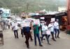 हाथरस की घटना पर सतपुली में आप ने निकाला कैंडल मार्च candle march in Satpuli
