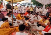 ग्रेटर नोएडा : मोक्षधाम में लगेगी भोले शंकर की 51 फिट ऊंची प्रतिमा, निर्माण कार्य के लिए किया गया भूमि पूजन statue of Bhole Shankar Moksha Dham