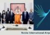 सीएम योगी ने जेवर एयरपोर्ट का नाम व लोगो के डिजाइन को दी मंजूरी, तकनीक और दुनिया से कनेक्टिविटी के मेल से बनाया गया है लोगो Noida International Airport logo