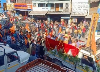 सतपुली : राम मंदिर निर्माण निधि सम्पर्ण के लिए की गई भव्य रैली का आयोजन Ram-temple-construction-fund