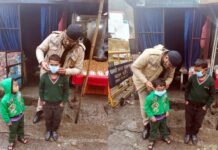 सतपुली पुलिस ने बुजुर्गों व बच्चों को बांटे निशुल्क मास्क Satpuli police distributed free masks to elderly and children