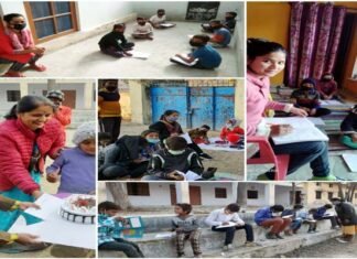 कोरोना संकट काल में शिक्षिका संगीता फरासी द्वारा किये गए के कार्यों की ग्राम सभा गहड़ की प्रधान ने की प्रसंशा sangeeta-farasi